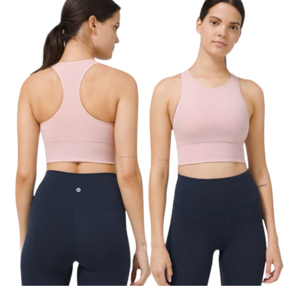 Lululemon 2021 Ebb to Train Bra Medium Support C/D Cup Porcelain Pink Size 8